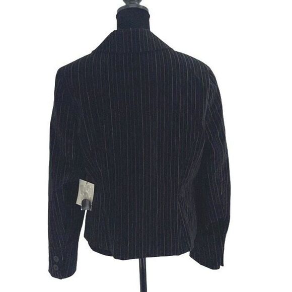 CASLON women's multi color striped black VELVET  BLAZER JACKET size Large Petite - Picture 5 of 13